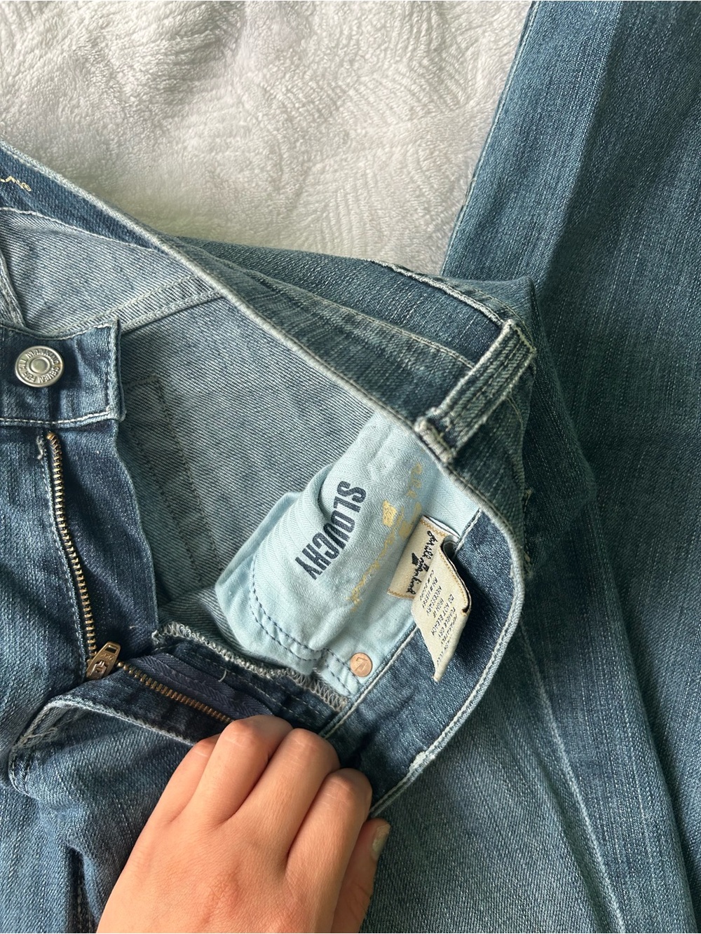 Low rise Light-Mid Blue Straight Leg Women’s Jeans- 7 for all mankind - Picture 3 of 4